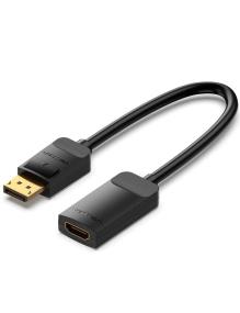 Cable Conversor Vention HBZBB/ DisplayPort Macho - HDMI 4K Hembra/ 15cm/ Negro