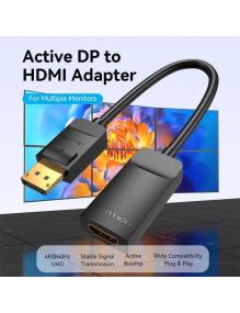 Cable Conversor Vention HBZBB/ DisplayPort Macho - HDMI 4K Hembra/ 15cm/ Negro