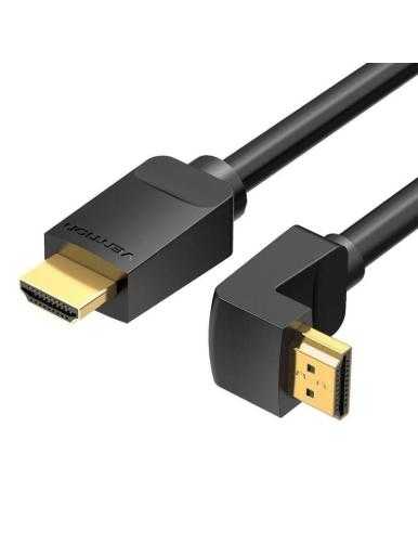 Cable HDMI 2.0 4K Acodado Vention AAQBF/ HDMI Macho - HDMI Macho/ 1m/ Negro