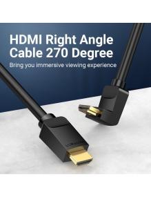 Cable HDMI 2.0 4K Acodado Vention AAQBG/ HDMI Macho - HDMI Macho/ 1.5m/ Negro