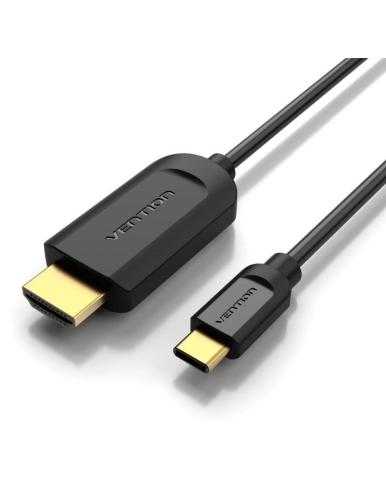 Cable Conversor HDMI 1.4 4K Vention CGUBG/ USB Tipo-C Macho - HDMI Macho/ 1.5m/ Negro