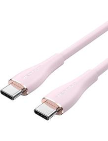 Cable USB 2.0 Tipo-C Vention TAWPG/ USB Tipo-C Macho - USB Tipo-C Macho/ Hasta 100W/ 480Mbps/ 1.5m/ Rosa