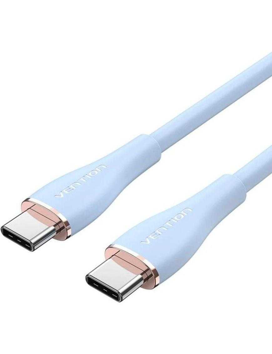 Cable USB 2.0 Tipo-C Vention TAWSG/ USB Tipo-C Macho - USB Tipo-C Macho/ Hasta 100W/ 480Mbps/ 1.5m/ Azul