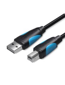 Cable USB 2.0 Impresora Vention VAS-A16-B100/ USB Tipo-B Macho - USB Macho/ 480Mbps/ 1m/ Negro