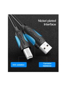 Cable USB 2.0 Impresora Vention VAS-A16-B100/ USB Tipo-B Macho - USB Macho/ 480Mbps/ 1m/ Negro