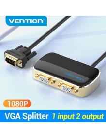 Divisor VGA con Alimentación Externa Vention DBABF/ VGA Macho/ 2x VGA Hembra/ 1m/ Negro