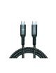 Cable USB 3.1 Tipo-C Woxter PE26-184/ USB Tipo-C Macho - USB Tipo-C Macho/ Hasta 100W/ 10Gbps/ 2m/ Negro