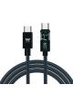 Cable USB 2.0 Tipo-C Woxter PE26-185/ USB Tipo-C Macho - USB Tipo-C Macho/ Hasta 60W/ 480Mbps/ 2m/ Negro