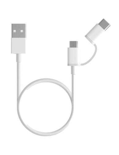 Cable USB 2.0 Xiaomi Mi 2-in-1 USB Cable SJV4082TY USB Macho - Micro USB Macho/ USB Tipo-C Macho/ 1m/ Blanco