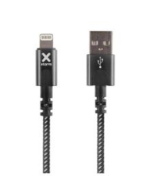 Cable USB 2.0 Lightning Xtorm CX2021/ USB Macho - Lightning Macho/ Hasta 12W/ 480Mbps/ 3m/ Negro