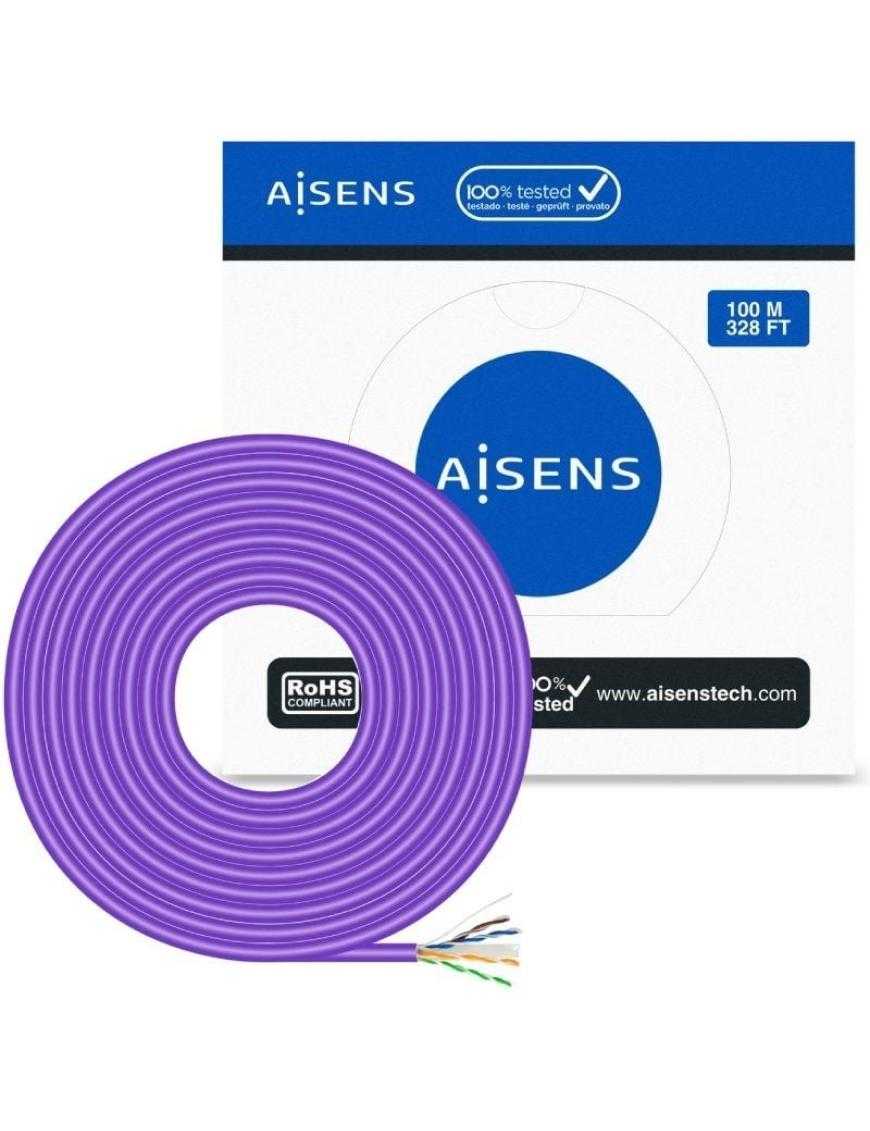 Bobina de Cable RJ45 AWG23 UTP Aisens A135-0747 Cat.6/ LSZH/ 100m/ Violeta