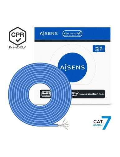 Bobina de Cable RJ45 SFTP AWG23 LSZH CPR Dca Aisens A146-0664 Cat.7/ 100m/ Azul