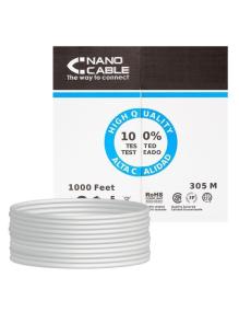 Bobina de Cable RJ45 UTP Nanocable 10.20.0304 Cat.5e/ 305m/ Gris