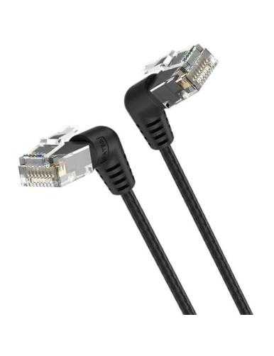 Cable de Red RJ45 UTP Vention IBOBF Cat.6A/ 1m/ Cabeza Rotatoria 360º/ Negro