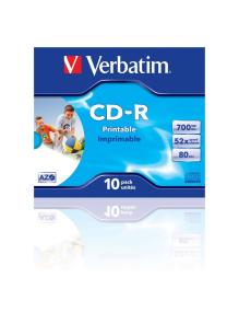 CD-R Verbatim AZO Imprimible 52X/ Caja-10uds