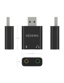 Tarjeta de Sonido Aisens A106-0768/ USB Macho - 2xJack 3.5 Hembra