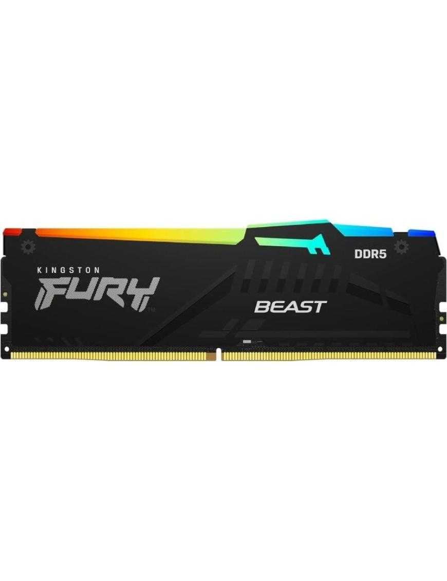 Memoria RAM Kingston FURY Beast RGB 32GB/ DDR5/ 6000MHz/ 1.4V/ CL30/ DIMM