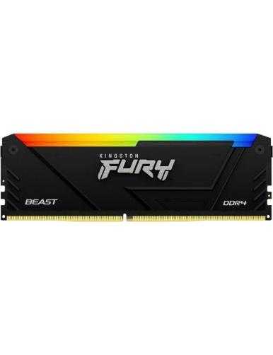 Memoria RAM Kingston FURY Beast RGB 8GB/ DDR4/ 3200MHz/ 1.35V/ CL16/ DIMM