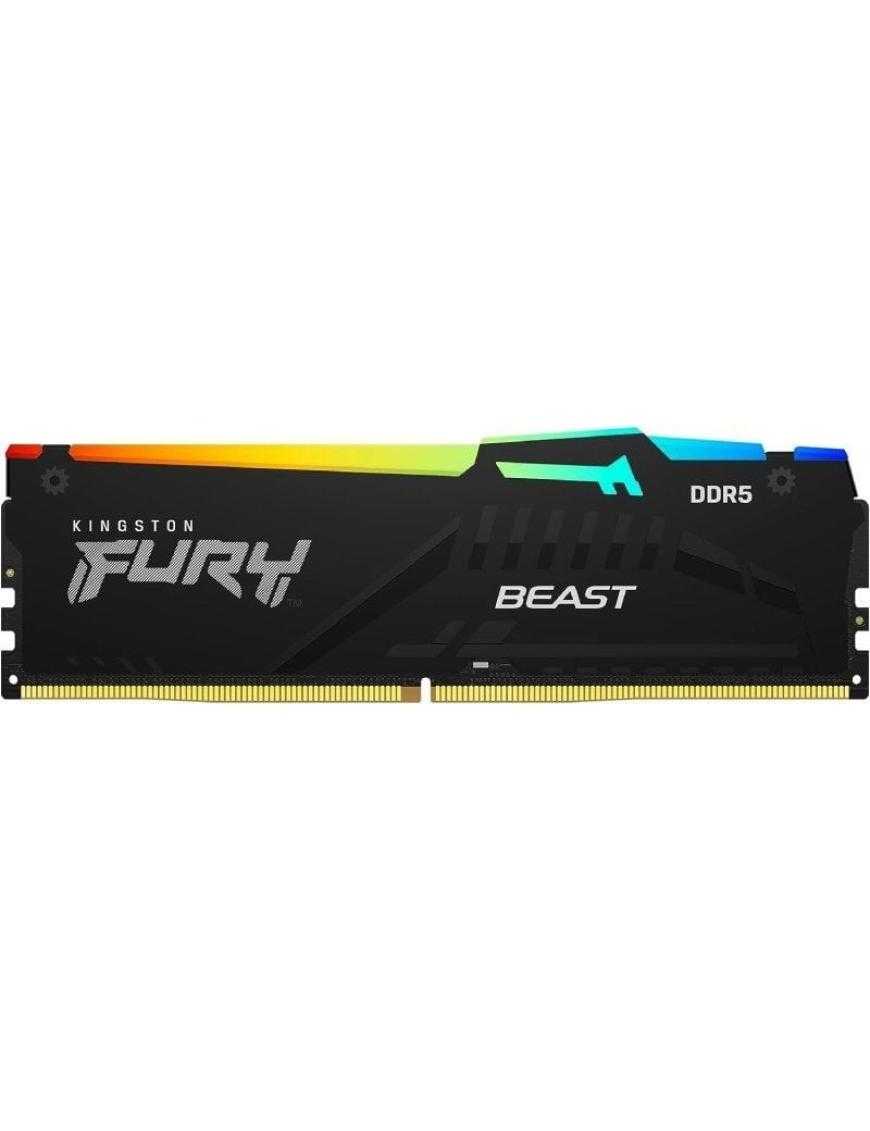 Memoria RAM Kingston FURY Beast RGB 16GB/ DDR5/ 5600MHz/ 1.25V/ CL40/ DIMM