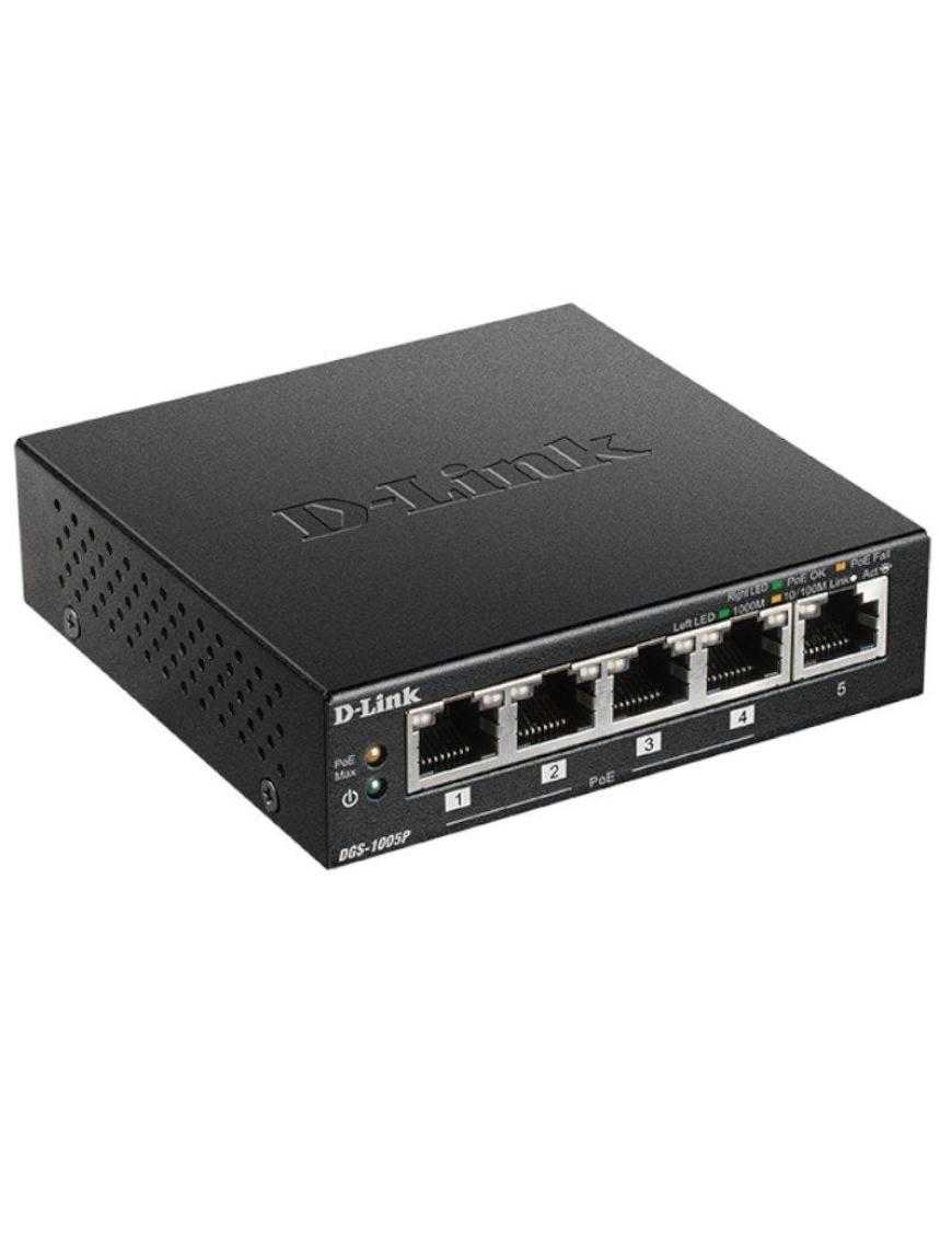 Switch D-Link DGS-1005P 5 Puertos/ RJ-45 10/100/1000 PoE