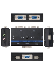 KVM Switch Nanocable 10.12.0001/ PC - CPU: 2 VGA + 2 USB + 4 JACK 3.5 / CONSOLA: 2 USB + VGA + 2 JACK 2.5/ 1.4m