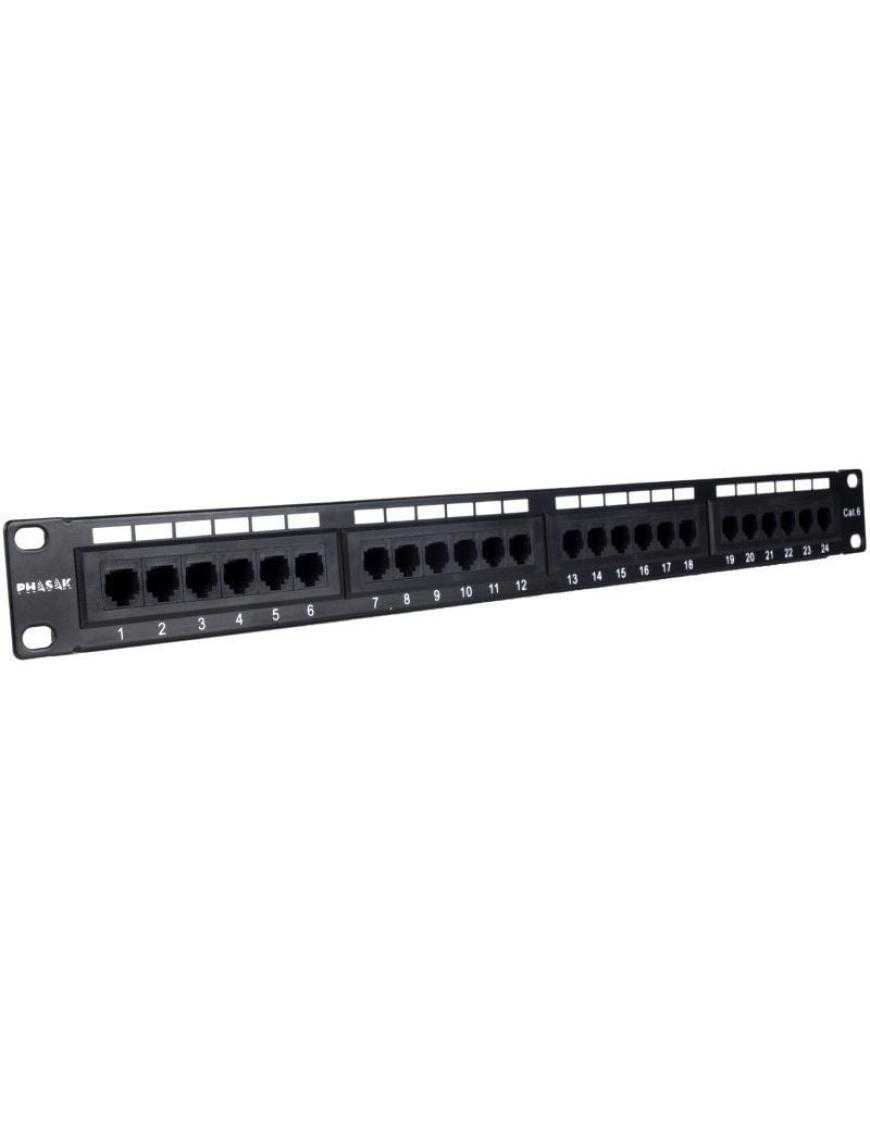 Patch Panel Phasak PU 2420/ 24 Puertos/ Cat.6/ Altura 1U