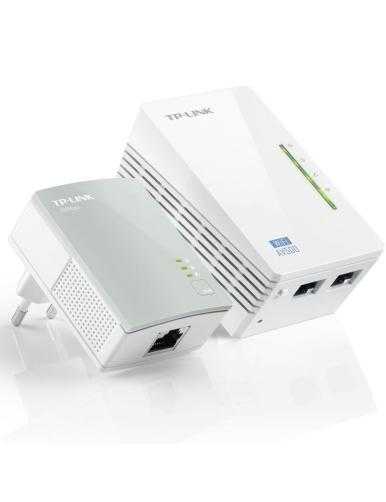 Adaptador Powerline TP-Link WPA4220Kit 500Mbps/ Alcance 300m/ Pack de 2