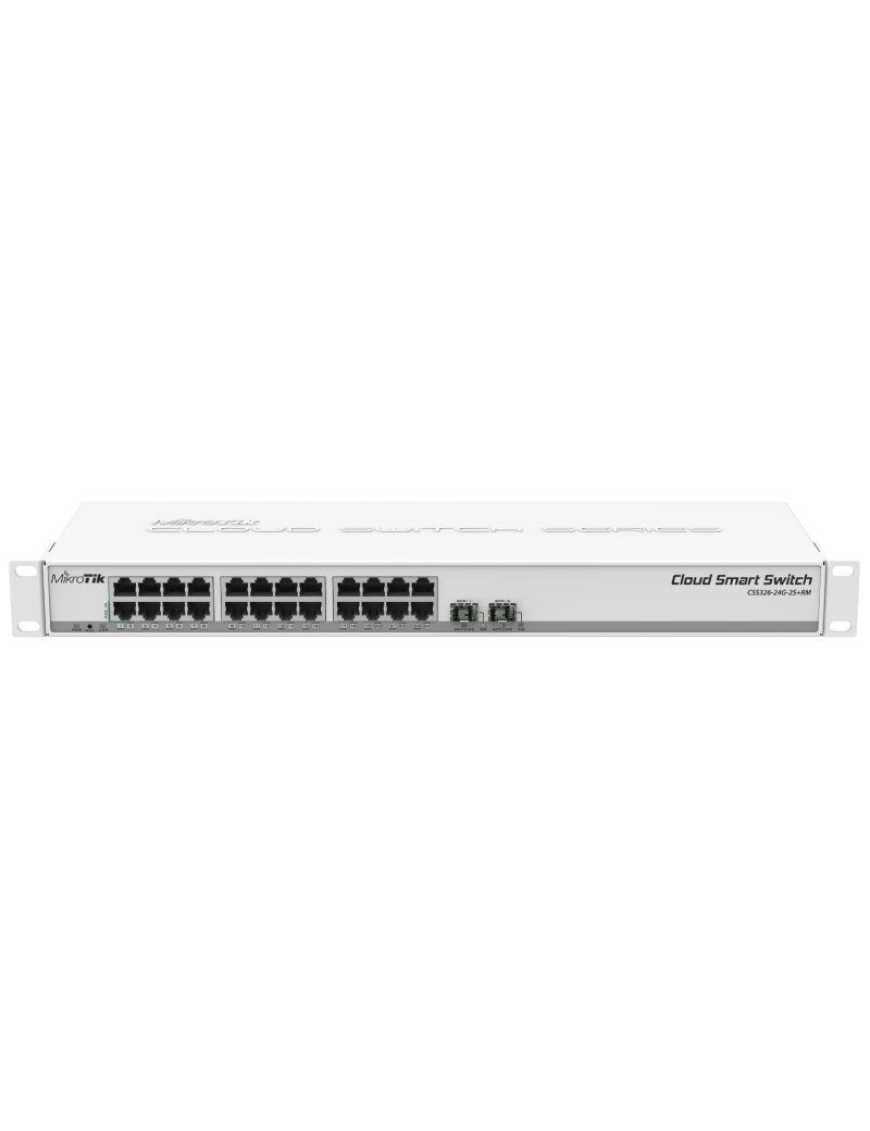 Switch Mikrotik CSS326-24G-2S+RM 26 Puertos/ RJ45 10/100/1000/ SFP/ PoE IN