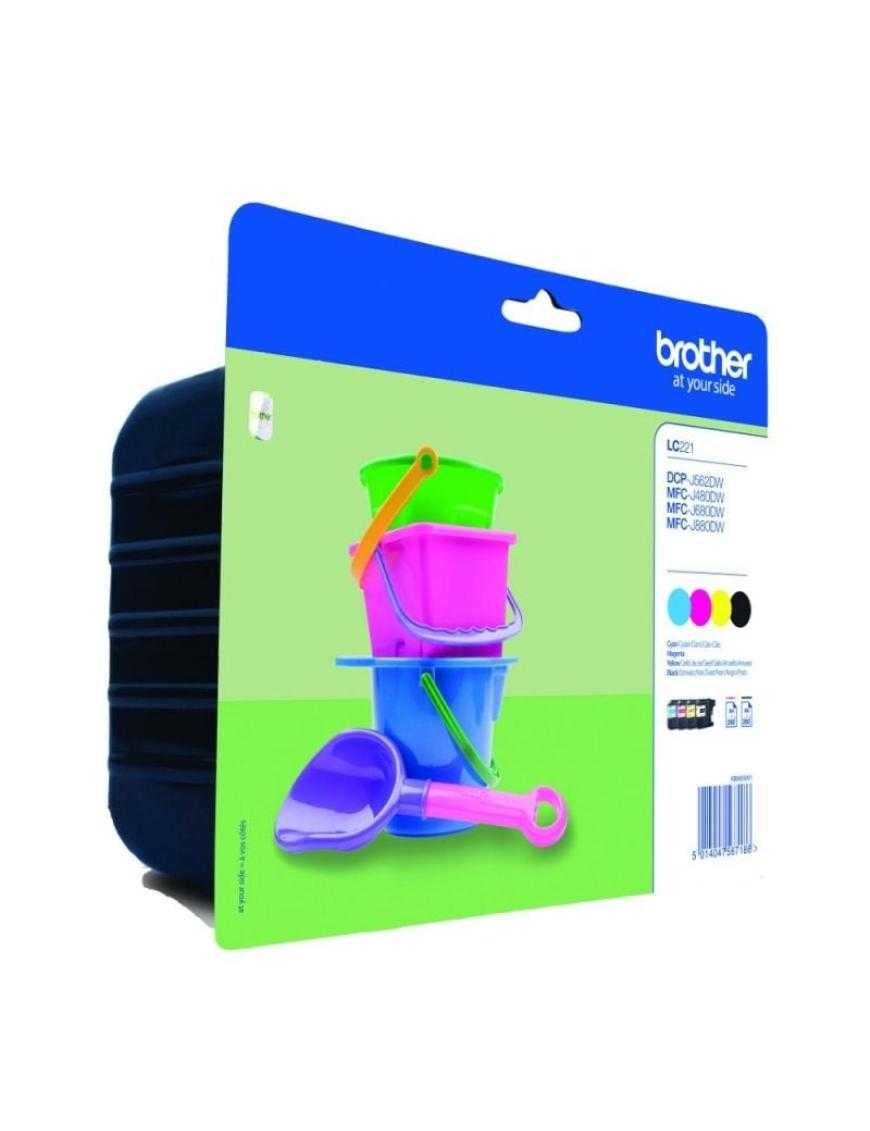 Cartucho de Tinta Original Brother LC-221VALBP Multipack/ Cian/ Magenta/ Amarillo/ Negro