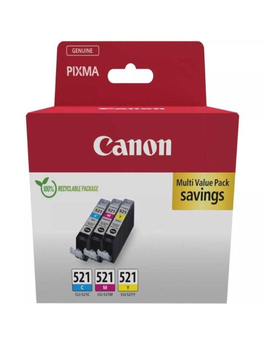 Cartucho de Tinta Original Canon CLI-521 Multipack/ Cian/ Magenta/ Amarillo