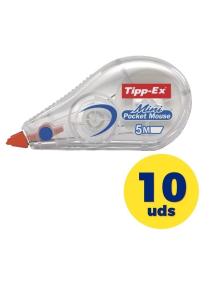 Caja de Correctores de Escritura en Cinta Bic Tipp-Ex Mini Pocket Mouse/ 5mm x 5m/ 10 unidades