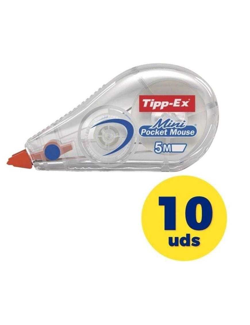 Caja de Correctores de Escritura en Cinta Bic Tipp-Ex Mini Pocket Mouse/ 5mm x 5m/ 10 unidades