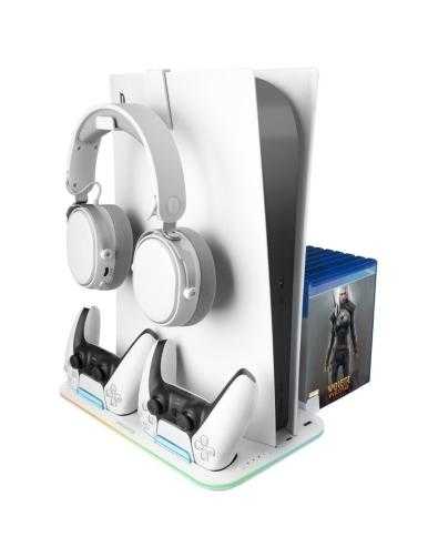 Soporte Multifunción RGB para PS5 Mars Gaming MPS5-B2/ Blanco