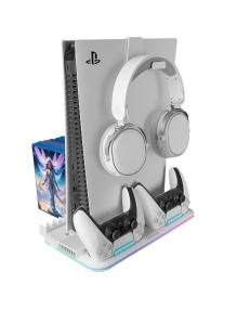 Soporte Multifunción RGB para PS5 Mars Gaming MPS5-B2/ Blanco