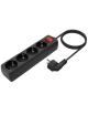 Regleta con Interruptor Aisens A154-0650/ 4 Tomas de Corriente/ Cable 1.4m/ Negro