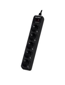 Regleta con interruptor Cyberpower B0520SC0-DE/ 5 Tomas de corriente/ Cable 1.8m/ Negra