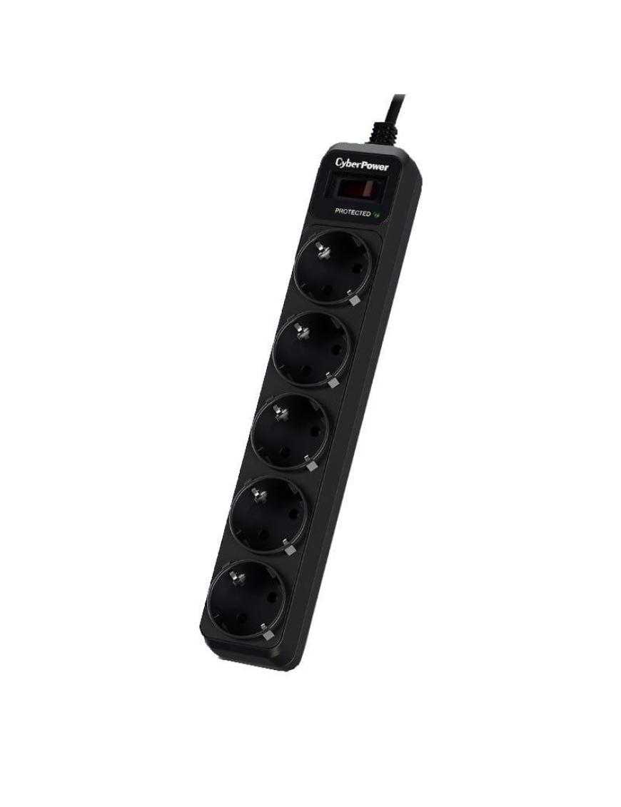 Regleta con interruptor Cyberpower B0520SC0-DE/ 5 Tomas de corriente/ Cable 1.8m/ Negra