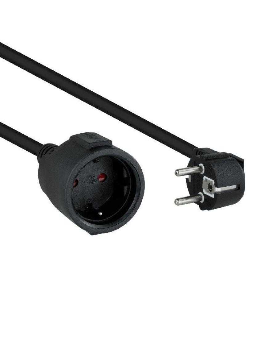 Cable Alargador de Corriente Nanocable 10.22.0602-BK/ Schuko Hembra - Schuko Macho/ 2m/ Negro