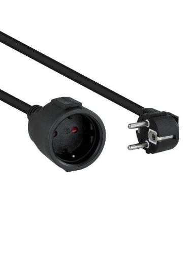 Cable Alargador de Corriente Nanocable 10.22.0602-BK/ Schuko Hembra - Schuko Macho/ 2m/ Negro