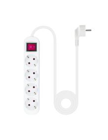 Regleta con Interruptor Nanocable 10.37.0004/ 4 Tomas de Corriente/ Cable 1.4m/ Blanca