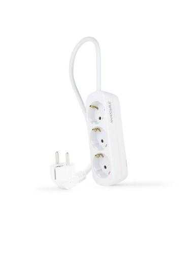 Regleta Nanocable 10.38.0003-NS/ 3 Tomas de Corriente/ Cable 1.4m/ Blanca