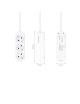 Regleta Nanocable 10.38.0003-NS/ 3 Tomas de Corriente/ Cable 1.4m/ Blanca