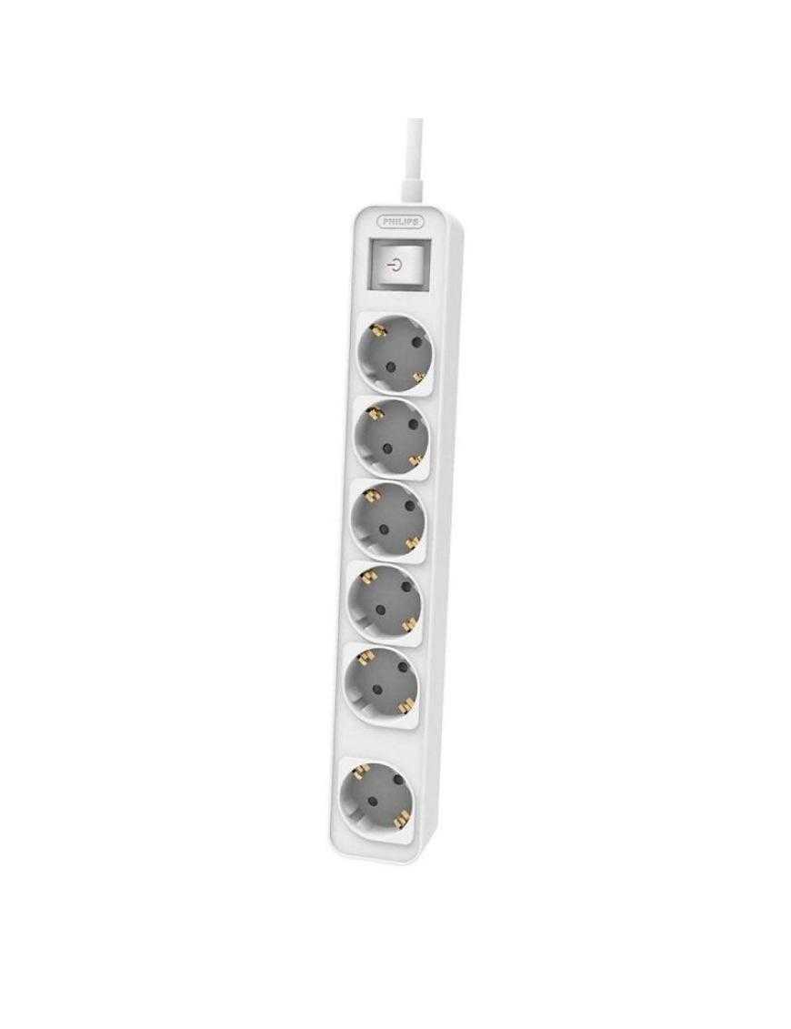 Regleta con Interruptor Philips CHP2164W/62/ 6 Tomas de corriente/ Cable 1.5m/ Blanco