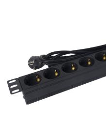 Regleta con Interruptor Phasak BNS 1518/ 8 Tomas de Corriente/ Cable 1.5m/ Negro