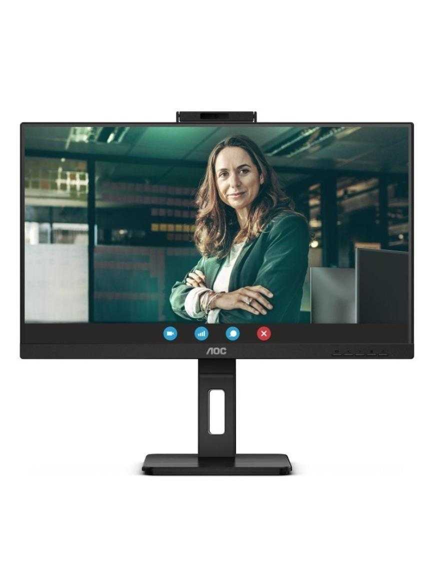 Monitor Profesional AOC 24P3CW 23.8'/ Full HD/ Webcam/ Multimedia/ Regulable en altura/ Negro