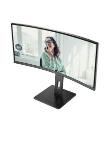 Monitor Profesional Curvo AOC CU34P3CV 34'/ WQHD/ Multimedia/ Regulable en altura/ Negro