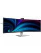 Monitor Profesional Ultraparonámico Curvo Philips 49B2U5900CH 48.8'/ Dual QHD/ Webcam/ Multimedia/ Regulable en altura/ Plata y 