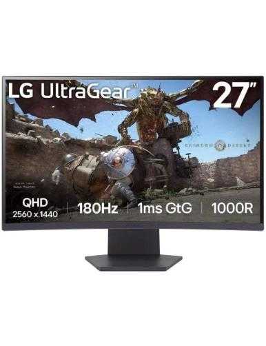 Monitor Gaming Curvo LG UltraGear 27GS60QC-B 27'/ QHD/ 1ms/ 180Hz/ VA/ Negro