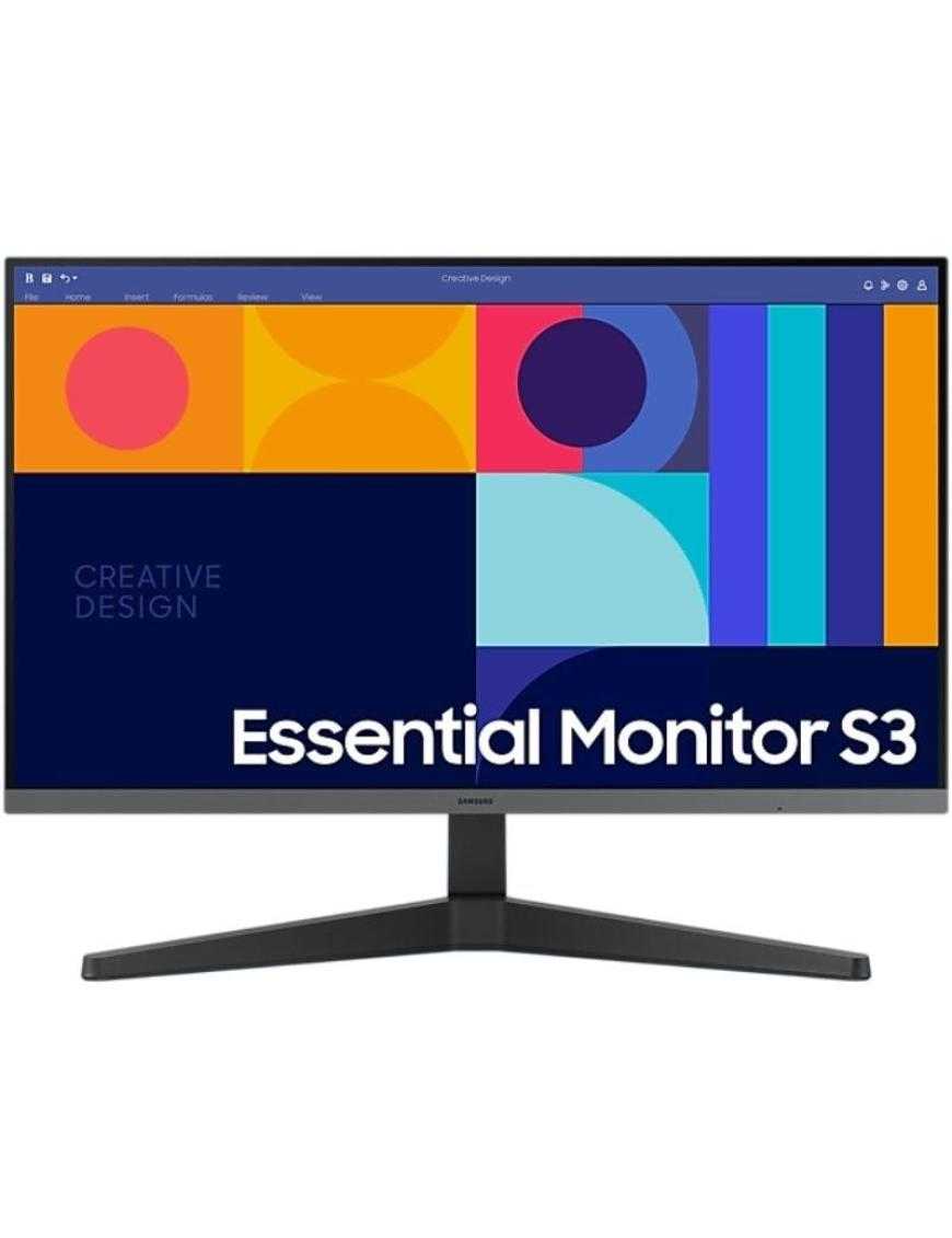 Monitor Profesional Samsung Essential Monitor S3 S24C330GAU/ 24'/ Full HD/ Negro