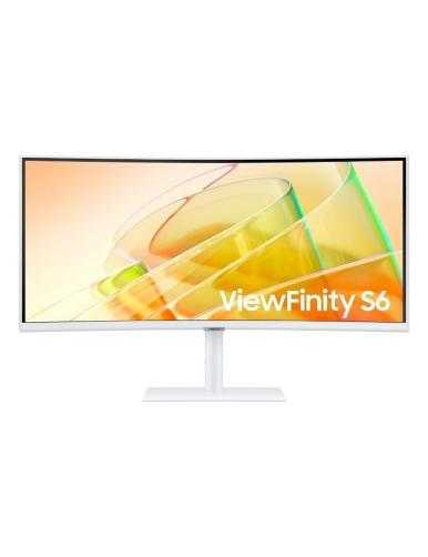 Monitor Profesional Ultraparonámico Curvo Samsung ViewFinity S6 S34C650TAU 34'/ UWQHD/ Multimedia/ Regulable en altura/ Blanco